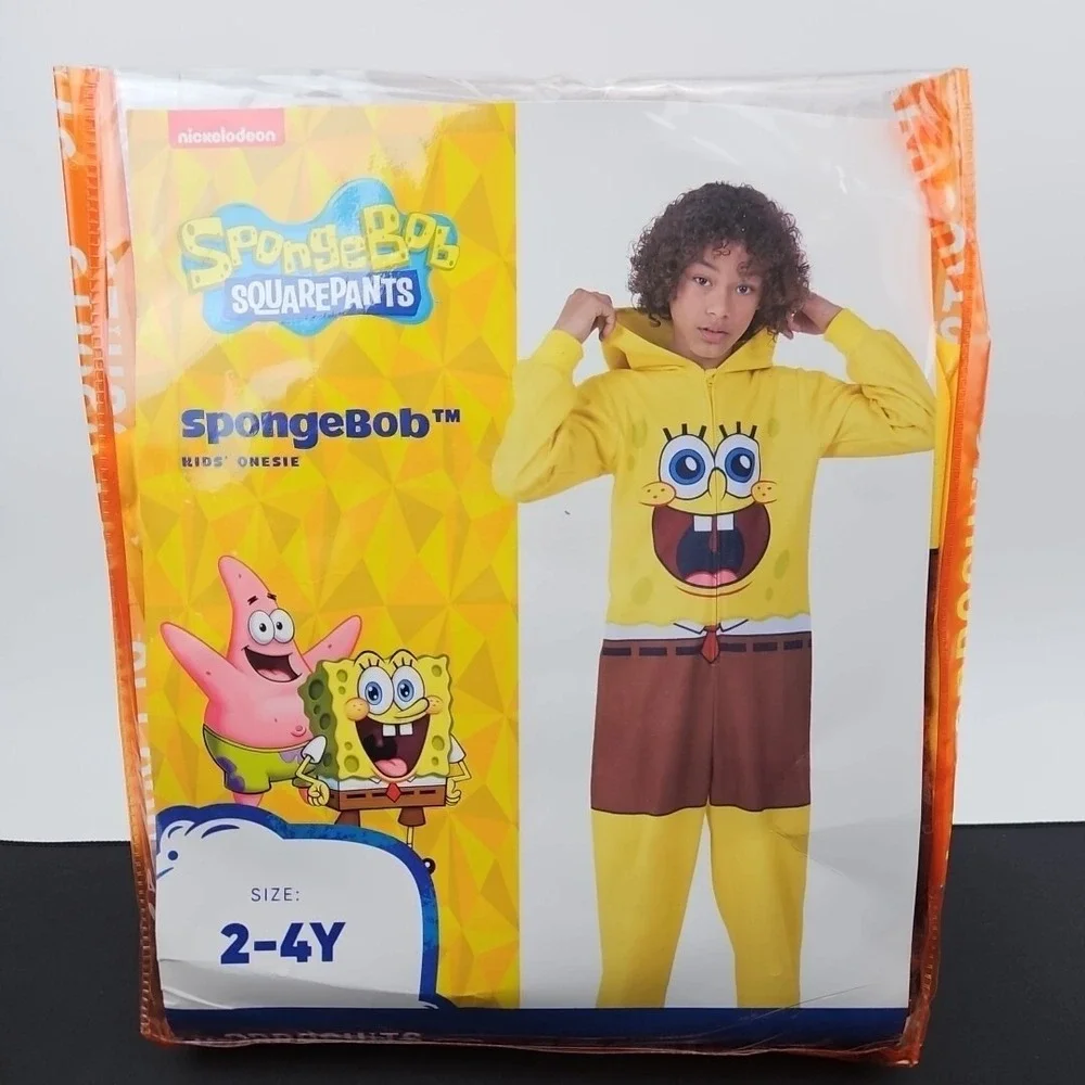 Spongebob Toddler Bodysuit‎ With Hood Halloween Costume Size 2-4Y New